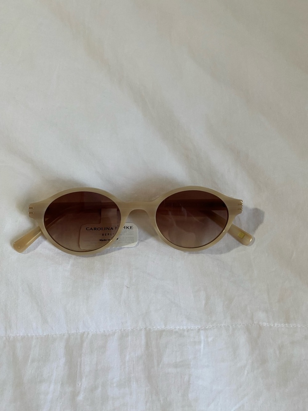 Carolina Lemke Sunglasses in Beige with Brown Gradient Lens